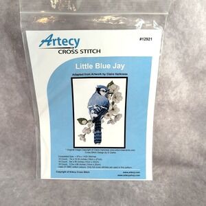 Artecy Cross Stitch Pattern Little Blue Jay Design by S Clarke #2921 Flowers